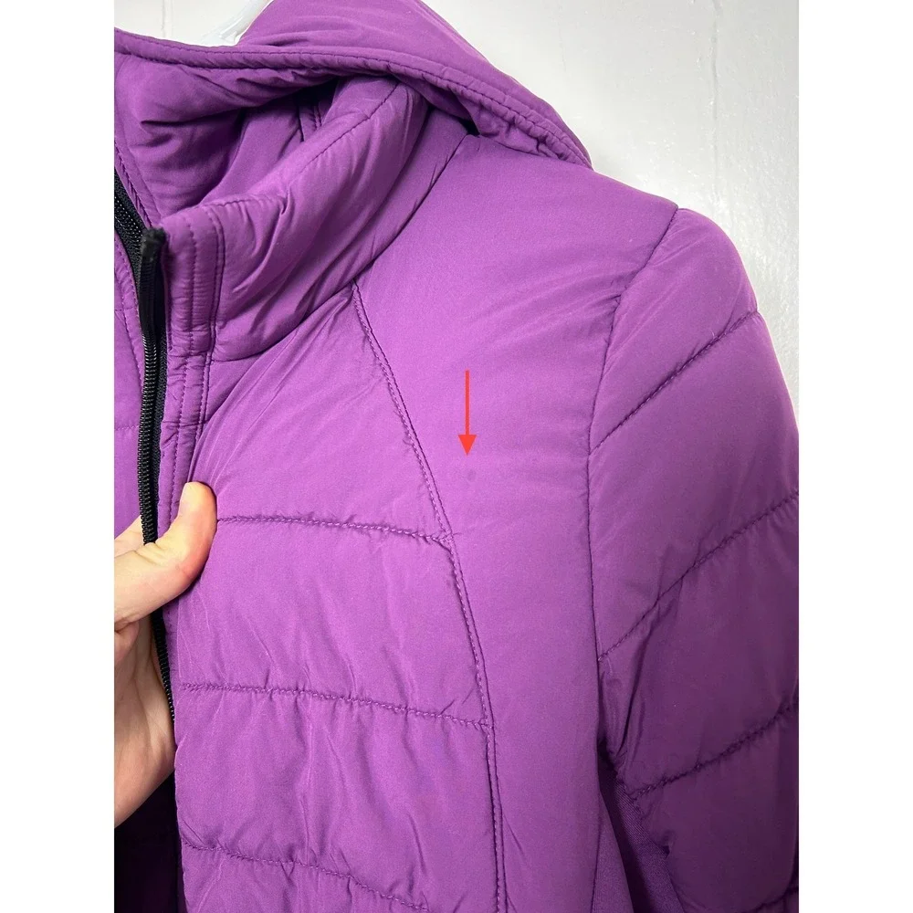 Bernardo Performance Hooded Quilted Water Repellent Jacket Purple Size S outdoor